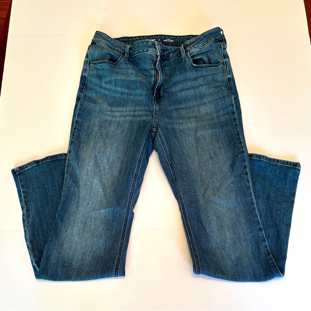 Old Navy Wow Flare Jeans Size 14 High Rise Dark Wash Stretch